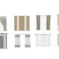 Various Curtain Styles For Home Window Decor And Interior Design 3d model