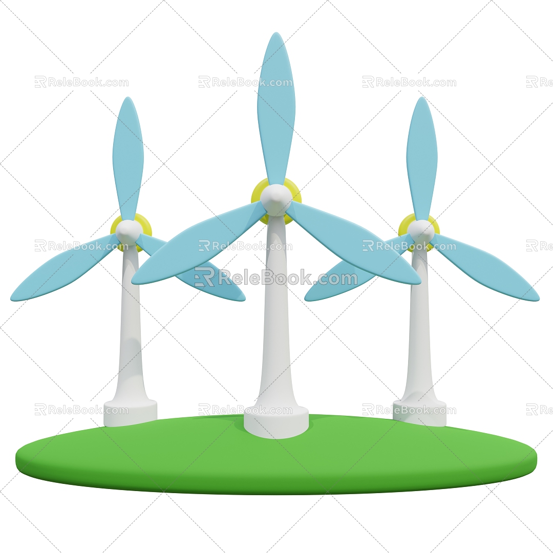 Modern windmill energy saving windmill cartoon windmill 3d model