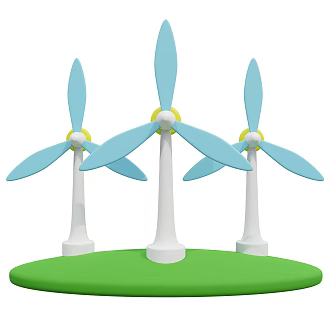 Modern windmill energy saving windmill cartoon windmill 3d model