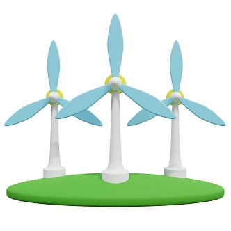 Modern windmill energy saving windmill cartoon windmill 3d model