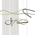 Elegant Modern Chandelier with Sleek Black and White Linear Minimalist Design in Interior Space