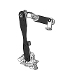 Industrial Mechanical Arm Equipment With Black Component And Silver Joints Mounting Base
