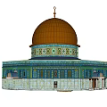 Ancient Architecture With Golden Dome Blue Green Decorations Arched Windows And Columns