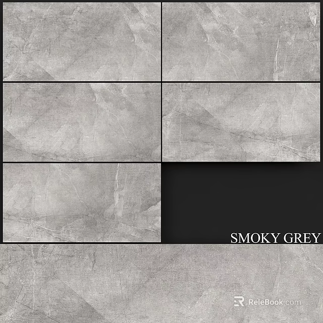 Smoky Grey Tiles With Natural Texture For Interior Wall And Floor Surfaces 3d model 