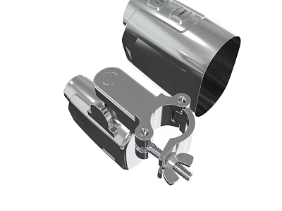 Silver Metal Mechanical Clamp With Adjustable Bolt And Holder Structure 3d model