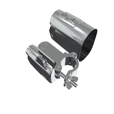 Silver Metal Mechanical Clamp With Adjustable Bolt And Holder Structure 3d model