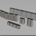 Multi Story Modern Residential Apartment Buildings With Rectangular Structures And Various Arranged Layouts 3d model