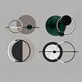Modern Circular Wall Decor With Various Colors Golden Accents And Marble Texture