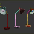Modern Table Lamps In Black And Red With Metal Base And Adjustable Design