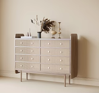 Silky Wind Low Shoe Cabinet Entrance Cabinet Side Cabinet 3d model