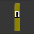 Yellow Lighter With Red Cross Design Open Lid And Internal Components