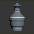 Elegant Blue Household Vase With Green Decorative Bands For Home Decoration