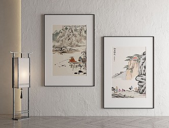 New Chinese Landscape Painting Decorative Painting 3d model