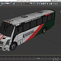 School bus passenger bus shuttle bus low face number low model simple model game video level super realistic 3d model