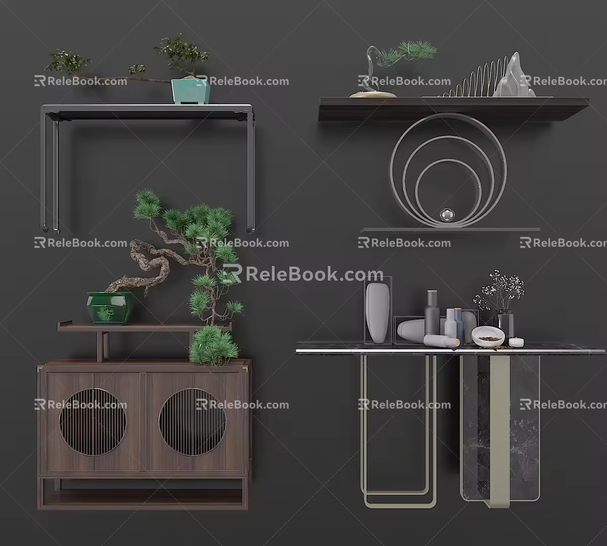 Duanjing Table Porch Side Cabinet 3d model