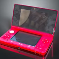 Red Nintendo DS Handheld Game Console With Dual Screens And Control Buttons