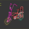 Classic Red Bicycle With Red Handlebars Black Seat And Silver Accents