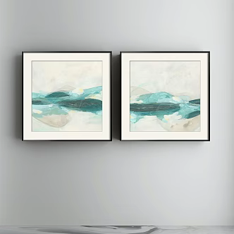 Modern Abstract Painting Simple Blue Living Room Decorative Elements Decorative Elements Decorative Painting 3d model