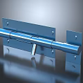 Smooth Blue Metal Sliding Bolt Latch For Door Lock Industrial Hardware Component 3d model