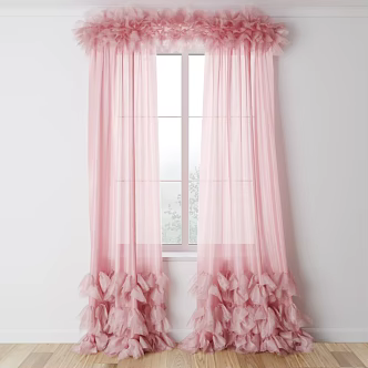 modern bed curtain gauze curtain 3d model