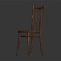 Wooden Leisure Chair With Curved Backrest Round Seat Slender Legs And Classic Design