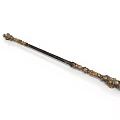 Intricately Carved Decorative Wooden Staff With Ornate Patterns And Detailed Designs