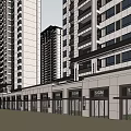 Modern High Rise Residential Buildings With Multiple Towers And Ground Floor Structure