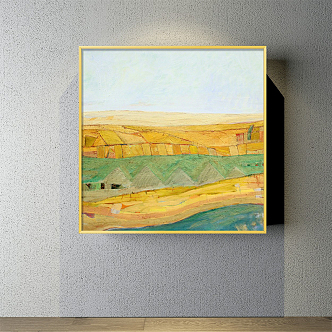 Modern Oil Painting Simple Yellow Bedroom History Famous Painting Natural Landscape Decorative Painting 3d model