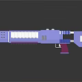 Sci-Fi Weapon 3D Model With Purple Body White Stripes And Pink Details