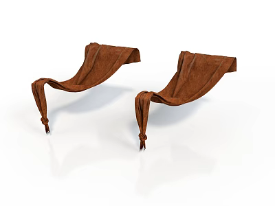 Comfortable Brown Hammock Chairs With Fabric Material Hanging Design For Indoor Use 3d model