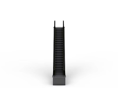 Modern Black Metal Staircase With Handrail Steps And Standalone Structure Design 3d model