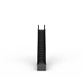 Modern Black Metal Staircase With Handrail Steps And Standalone Structure Design