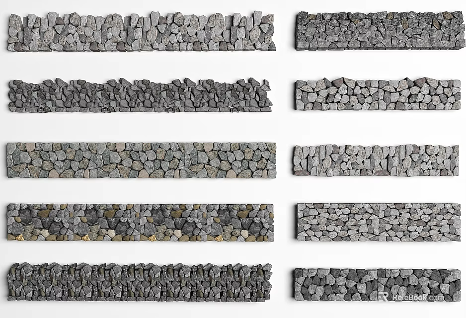 Natural Stone And Wood Material Samples With Various Textures And Patterns 3d model