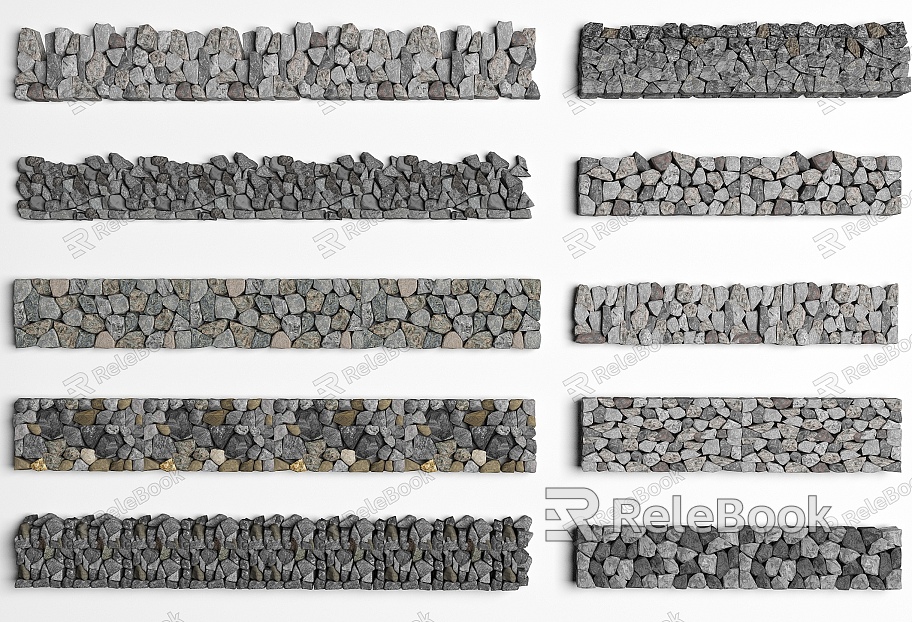 Stone Wall Landscape Wall Earth Wall Country Landscape Wall model