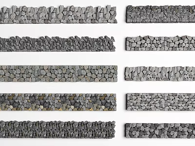 Natural Stone And Wood Material Samples With Various Textures And Patterns 3d model