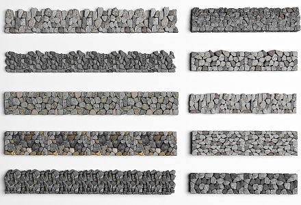 Stone Wall Landscape Wall Earth Wall Country Landscape Wall 3d model