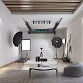 Professional Photography Studio With Lighting Equipment Tripod Wall Art And Decor
