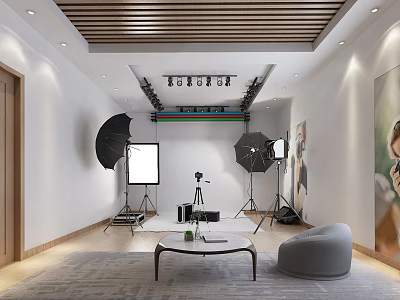 Professional Photography Studio With Lighting Equipment Tripod Wall Art And Decor 3d model