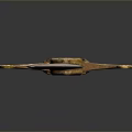 Ornate Ancient Sword With Golden Hilt And Shiny Silver Blade Design