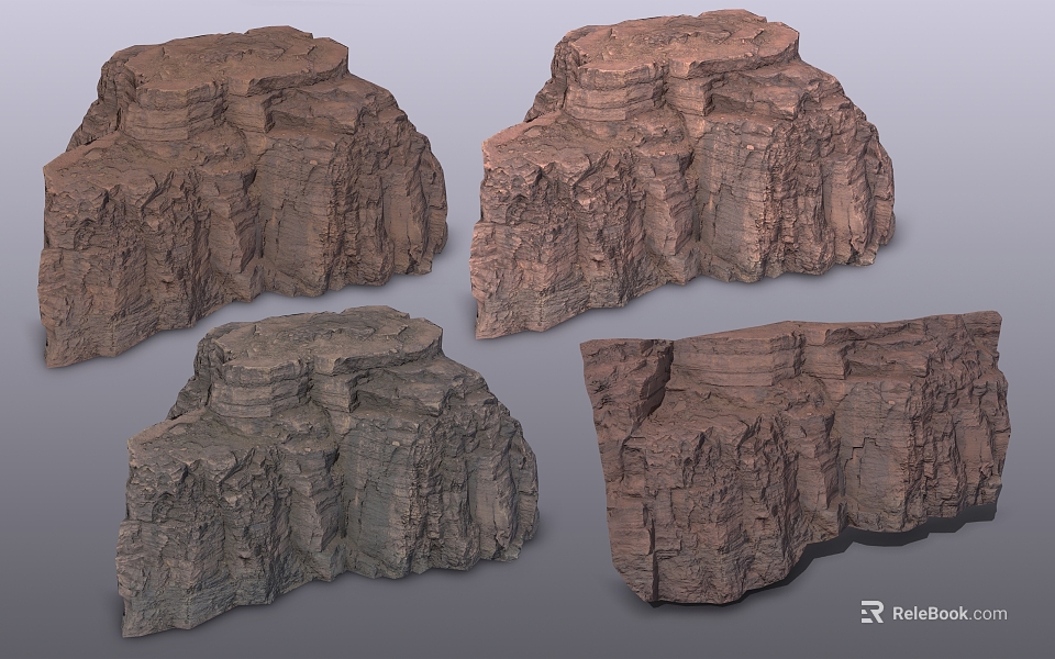 Natural Rough Stone And Solid Wood Decorative Elements For Home Decoration 3d model 