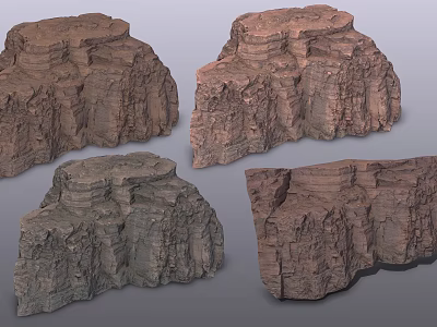 Natural Rough Stone And Solid Wood Decorative Elements For Home Decoration 3d model