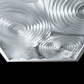 Modern White Ceiling Design With Wave Pattern And Textured Architectural Details
