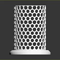 White Cylindrical Perforated Storage Container With Circular Holes And Stable Base 3d model