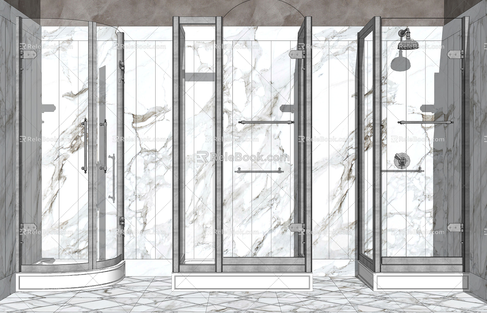 Modern shower room shower room combination model