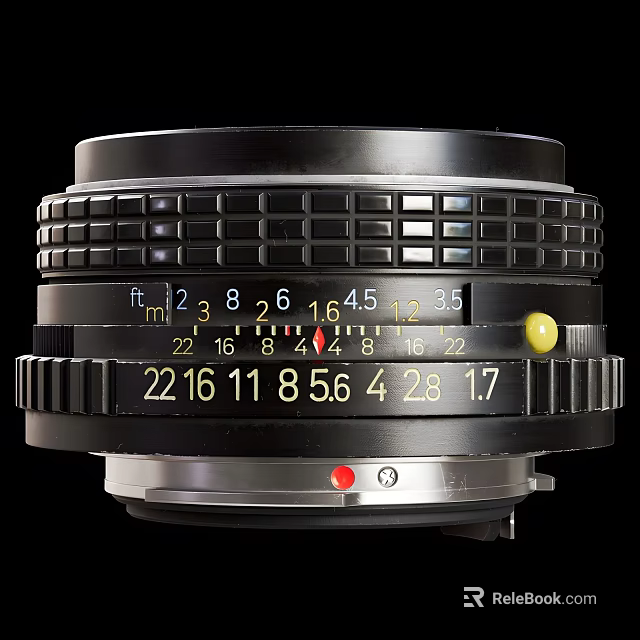 Smart Machine Camera Lens With Aperture Control Dials And Focal Length Markings 3d model 