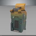Orange Green Mechanical Equipment With Top Control Panel Ventilation Grill And Support Base 3d model