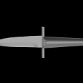 Tactical Dagger Weapon Design With Metal Blade Handle And 3D Rendering On Black Background