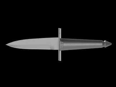 Tactical Dagger Weapon Design With Metal Blade Handle And 3D Rendering On Black Background 3d model