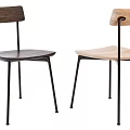 Stylish Modern Leisure Chairs With Wooden Seats Metal Frames And Minimalist Designs