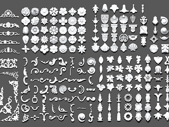 European-style Carved Component Corner Gypsum Carved Pattern 3d model